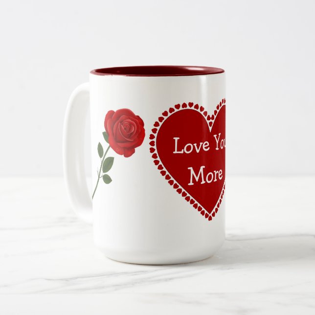 De Café Em Dois Tons Caneca Eu Te Amo Mais (Frente Esquerda)