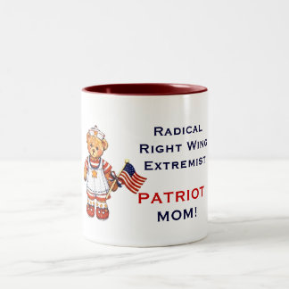 De Café Em Dois Tons Caneca extremista da mamã do patriota do direita
