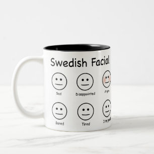 De Café Em Dois Tons Caneca facial sueco da escala do reconhecimento