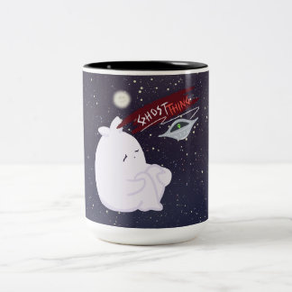 De Café Em Dois Tons Caneca Fantasma Fofo & OVNI