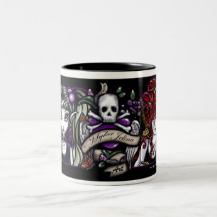 De Café Em Dois Tons Caneca feericamente Tattooed punk da fantasia