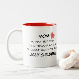 De Café Em Dois Tons Caneca feia engraçada das crianças da mamã