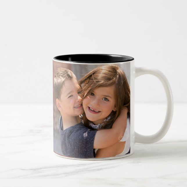 De Café Em Dois Tons Caneca feita sob encomenda da foto - adicione (Direita)