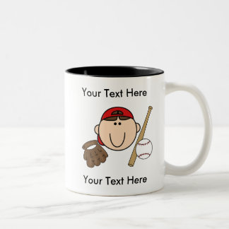 De Café Em Dois Tons Caneca feita sob encomenda do basebol do menino -