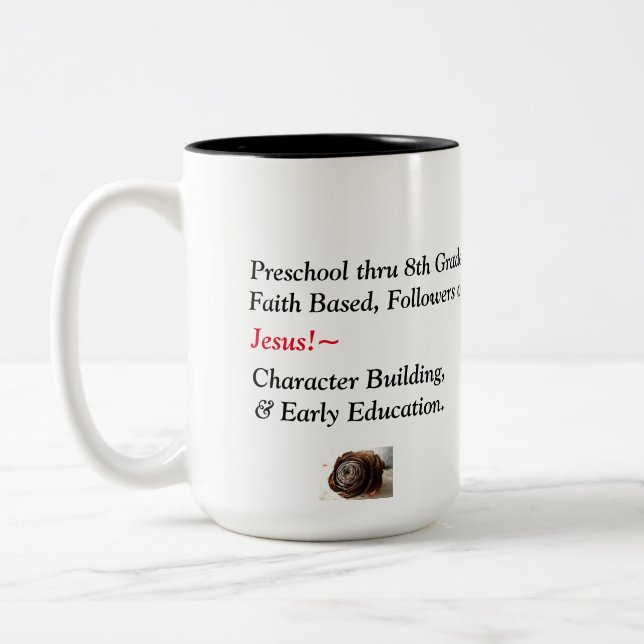 De Café Em Dois Tons Caneca feita sob encomenda do design da escola (Esquerda)