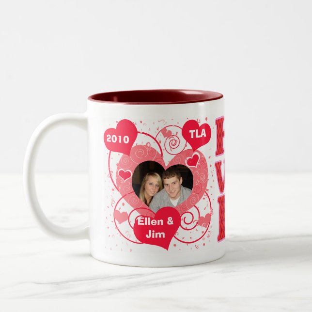 De Café Em Dois Tons Caneca feita sob encomenda do dia dos namorados (Esquerda)