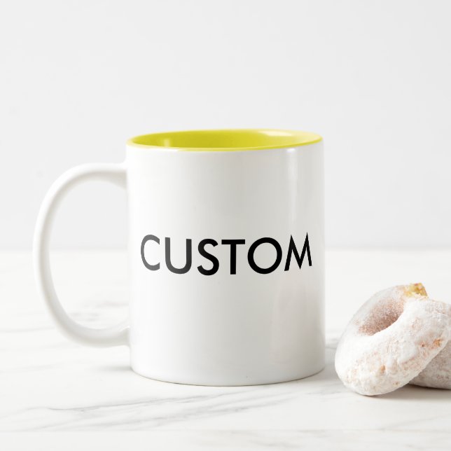 De Café Em Dois Tons Caneca feita sob encomenda do Dois-Tom 11oz - (Com Donut)