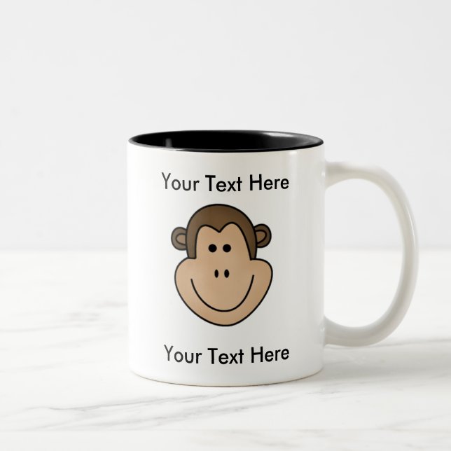 De Café Em Dois Tons Caneca feita sob encomenda do macaco - (Direita)