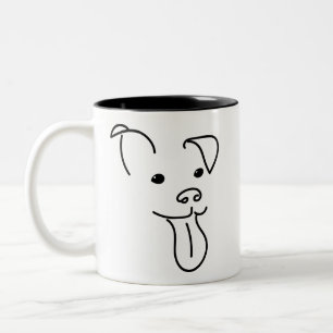 De Café Em Dois Tons Caneca feliz da cara do cão
