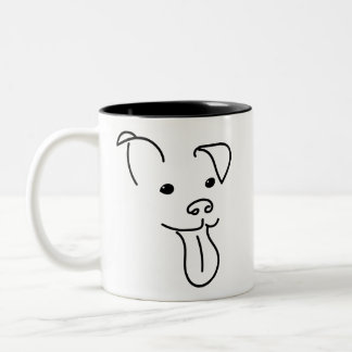 De Café Em Dois Tons Caneca feliz da cara do cão