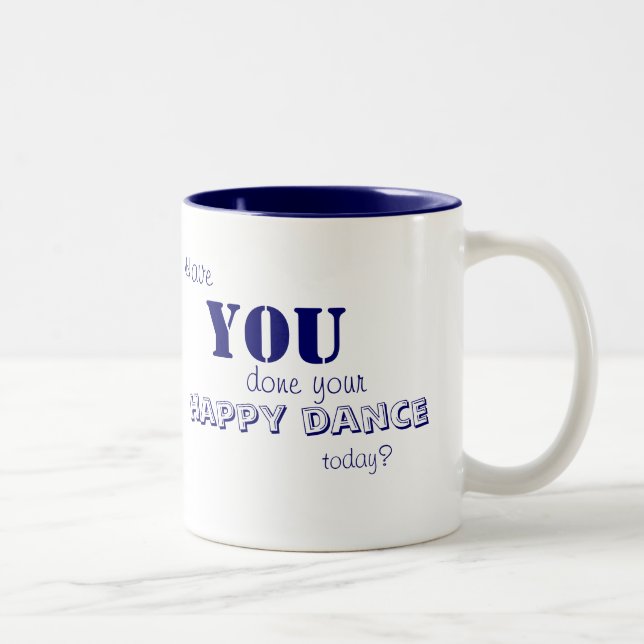 De Café Em Dois Tons Caneca feliz da dança (Direita)