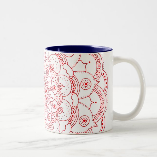 De Café Em Dois Tons Caneca feliz da mandala 2 (Direita)