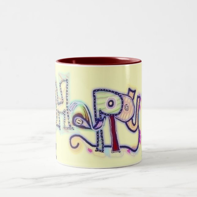 De Café Em Dois Tons Caneca feliz do ~ (Centro)