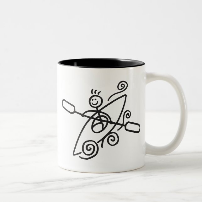 De Café Em Dois Tons Caneca feliz do caiaque (Direita)