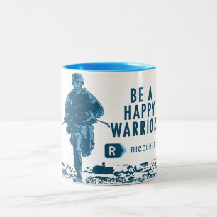 De Café Em Dois Tons Caneca feliz do guerreiro do Ricochet