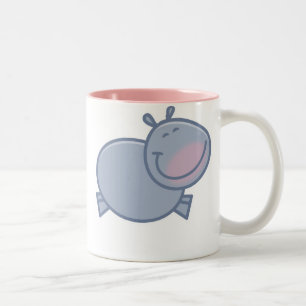 De Café Em Dois Tons Caneca feliz do hipopótamo