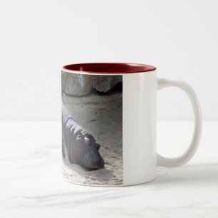 De Café Em Dois Tons caneca feliz do hipopótamo