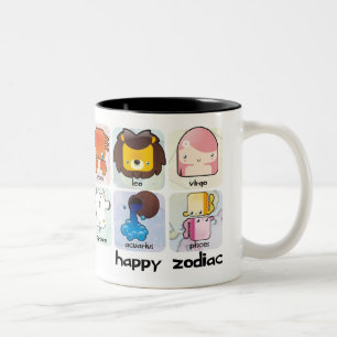 De Café Em Dois Tons Caneca feliz do zodíaco
