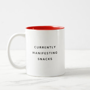 De Café Em Dois Tons Caneca Feliz e Humorística Manifestando Lanches