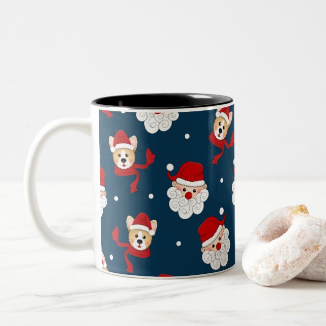 De Café Em Dois Tons Caneca Feliz Natal (Com Donut)