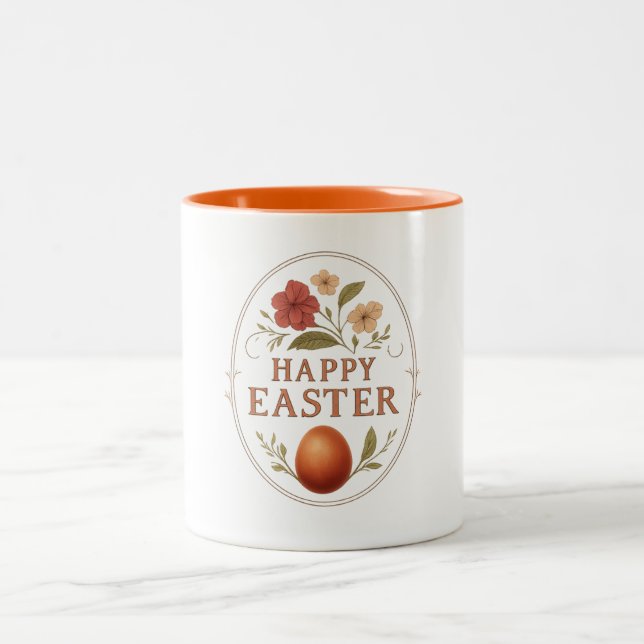 De Café Em Dois Tons Caneca - Feliz Páscoa  (Centro)
