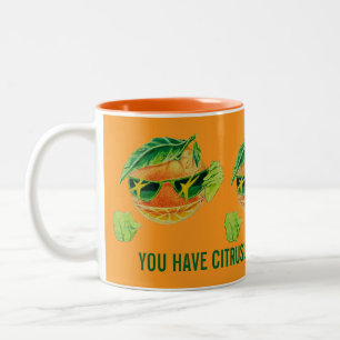 DE CAFÉ EM DOIS TONS CANECA FEMININA COM DESENHO CITRICO MARAVILHOSO