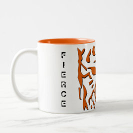 De Café Em Dois Tons Caneca feroz do tigre na laranja