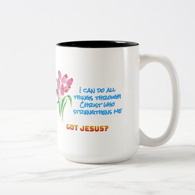 De Café Em Dois Tons Caneca Filipenses 4:13 (Direita)