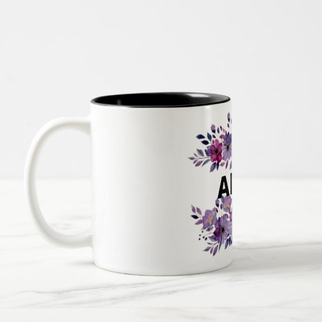 DE CAFÉ EM DOIS TONS CANECA FLORAL (Esquerda)