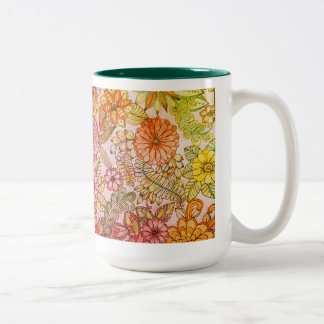 De Café Em Dois Tons Caneca floral 2