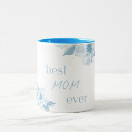 De Café Em Dois Tons Caneca Floral Azul Melhor Mãe do Mundo