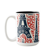 Caneca floral bicolor Paris Folk