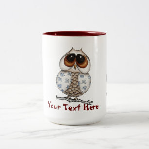 De Café Em Dois Tons Caneca floral da coruja