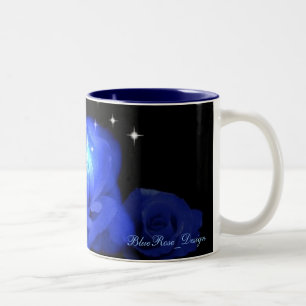 De Café Em Dois Tons Caneca floral do teste padrão do rosa do azul