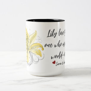 De Café Em Dois Tons Caneca Floral Lily Love – Presente para Mãe