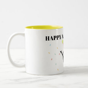 DE CAFÉ EM DOIS TONS CANECA FLORK FELIZ
