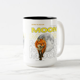 De Café Em Dois Tons Caneca Fox Moon Born to Roam