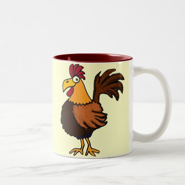De Café Em Dois Tons Caneca Funky do galo AB (Direita)