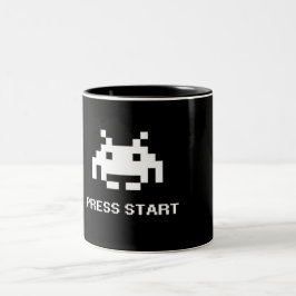 De Café Em Dois Tons Caneca Gamer Retro 8-Bit Arcade Press Start Two-To