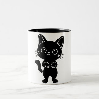 De Café Em Dois Tons Caneca gatinho preto