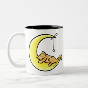 De Café Em Dois Tons Caneca Gato Malhado Amor Lunar