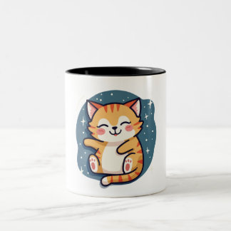 De Café Em Dois Tons Caneca Gato Sonolenta