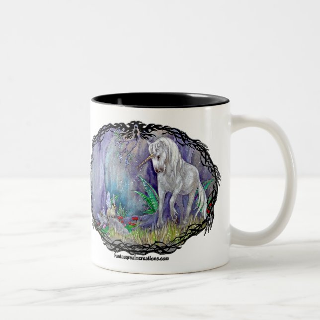 De Café Em Dois Tons Caneca - gatos da fada do unicórnio (Direita)