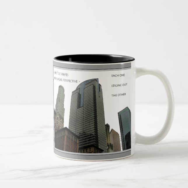 De Café Em Dois Tons Caneca geométrica das formas (Direita)