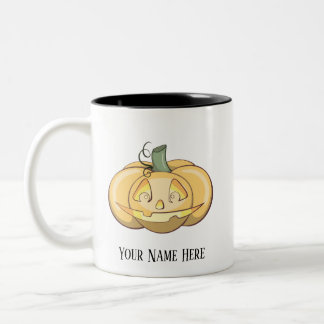 De Café Em Dois Tons Caneca “Goldie The Pumpkin” Personalizável