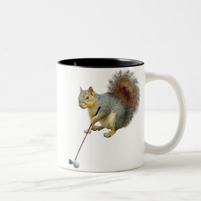 De Café Em Dois Tons Caneca Golfing do esquilo (Direita)