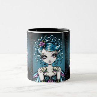 De Café Em Dois Tons Caneca gótico da fada do tatuagem da andorinha do