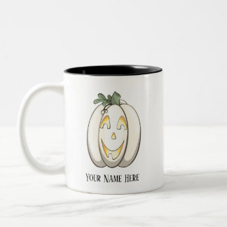 De Café Em Dois Tons Caneca “Gourdy The Pumpkin” Personalizável