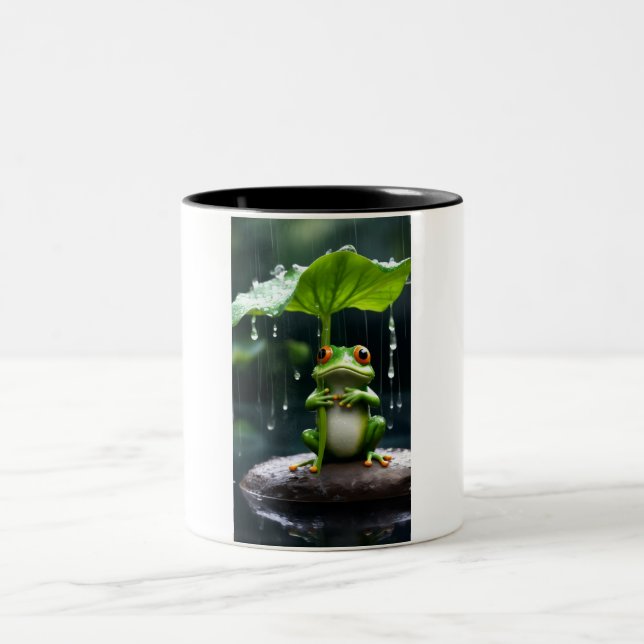 De Café Em Dois Tons Caneca Gráfica ADOM Premium Sapo Chuvoso (Centro)