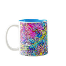 Caneca Gráfica Azul e Rosa